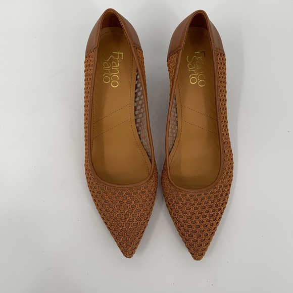 Franco Sarto Talina wedge shoe mesh crochet fabric upper brown slip-on new 8 - Picture 4 of 6